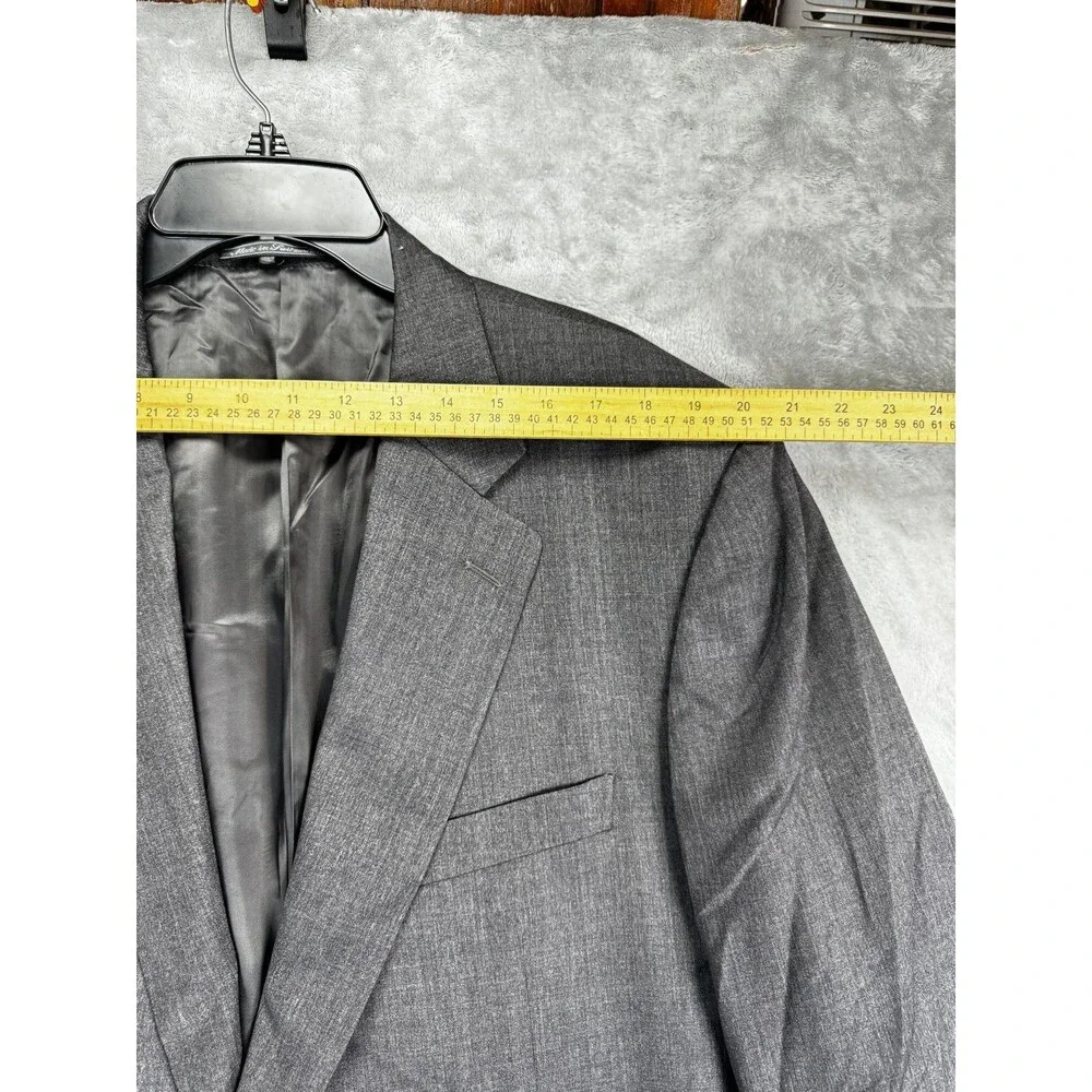 Ermenegildo Zegna Mens Blazer Jacket 56R Gray Super 100s Wool Luxury